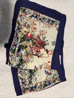 Pull&Bear Navy Blue Floral Skort
